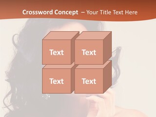 A Beautiful Woman With Long Hair Posing For A Picture PowerPoint Template