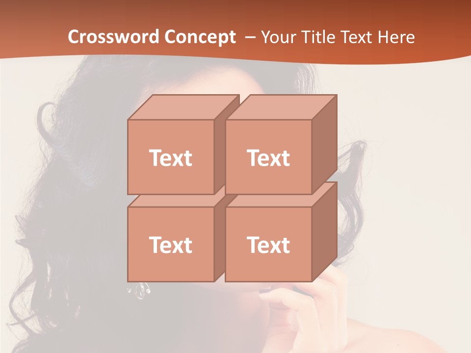 A Beautiful Woman With Long Hair Posing For A Picture PowerPoint Template