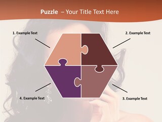 A Beautiful Woman With Long Hair Posing For A Picture PowerPoint Template