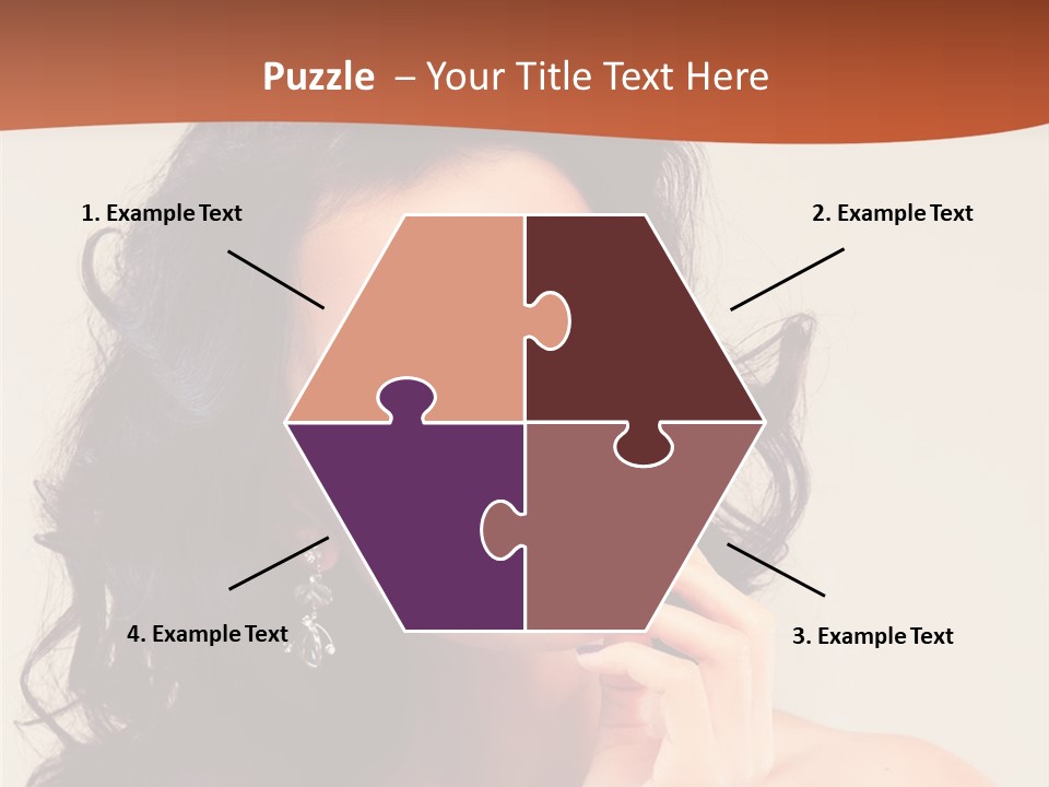 A Beautiful Woman With Long Hair Posing For A Picture PowerPoint Template