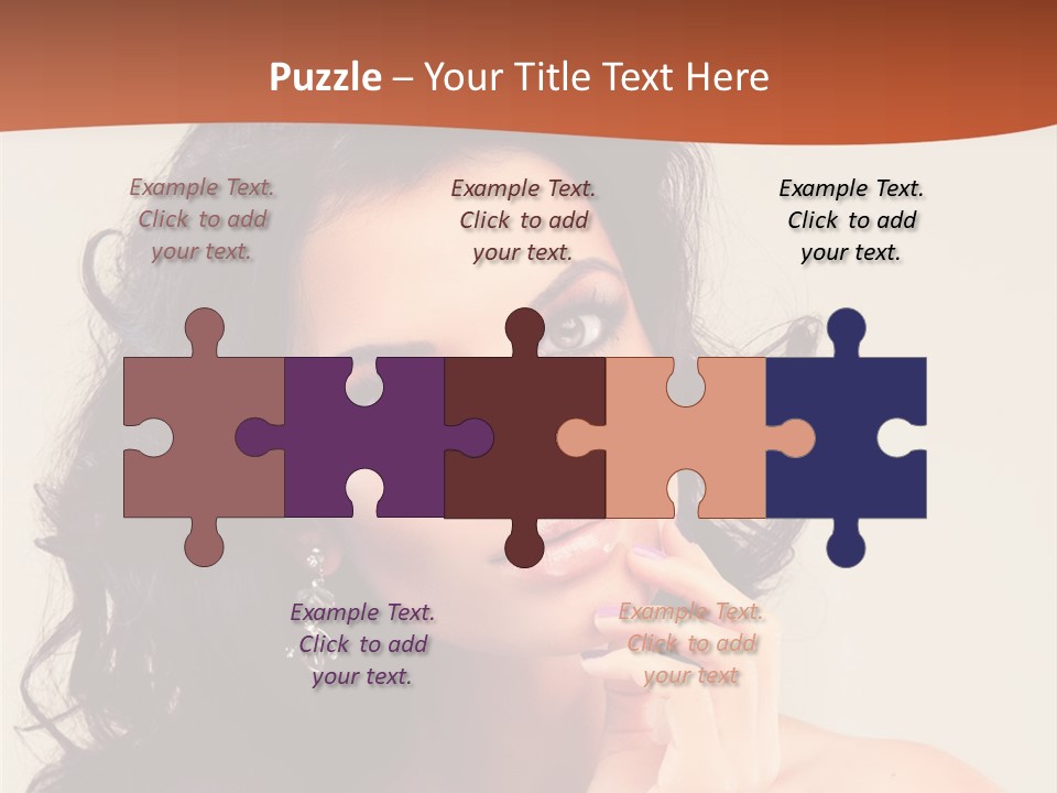 A Beautiful Woman With Long Hair Posing For A Picture PowerPoint Template