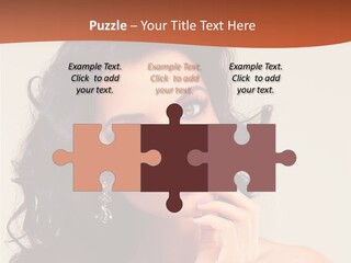 A Beautiful Woman With Long Hair Posing For A Picture PowerPoint Template