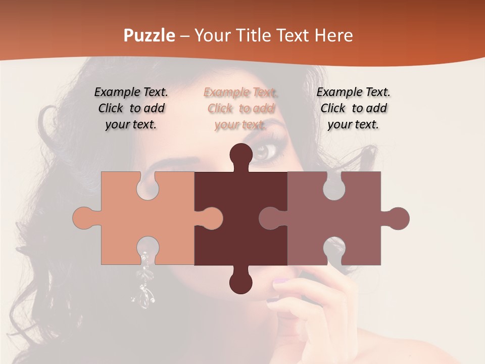 A Beautiful Woman With Long Hair Posing For A Picture PowerPoint Template