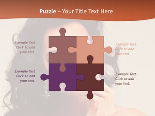 A Beautiful Woman With Long Hair Posing For A Picture PowerPoint Template