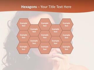 A Beautiful Woman With Long Hair Posing For A Picture PowerPoint Template