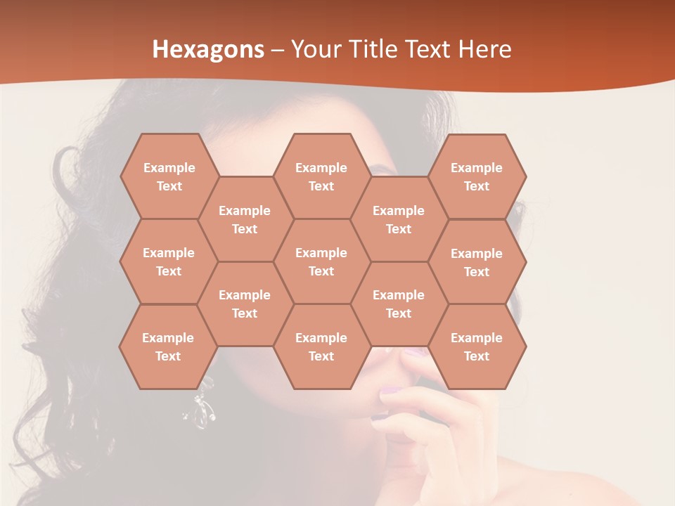 A Beautiful Woman With Long Hair Posing For A Picture PowerPoint Template