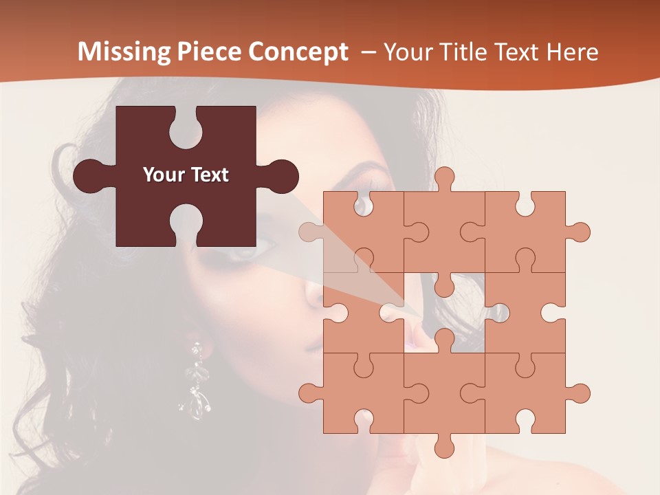 A Beautiful Woman With Long Hair Posing For A Picture PowerPoint Template