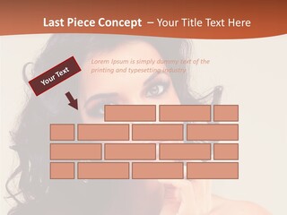 A Beautiful Woman With Long Hair Posing For A Picture PowerPoint Template