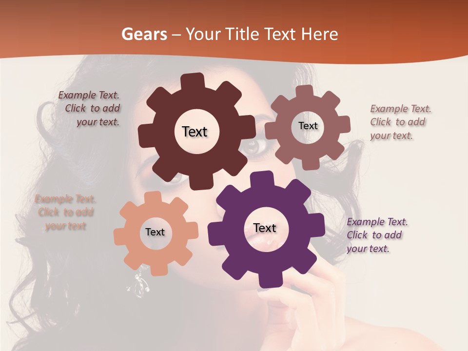 A Beautiful Woman With Long Hair Posing For A Picture PowerPoint Template