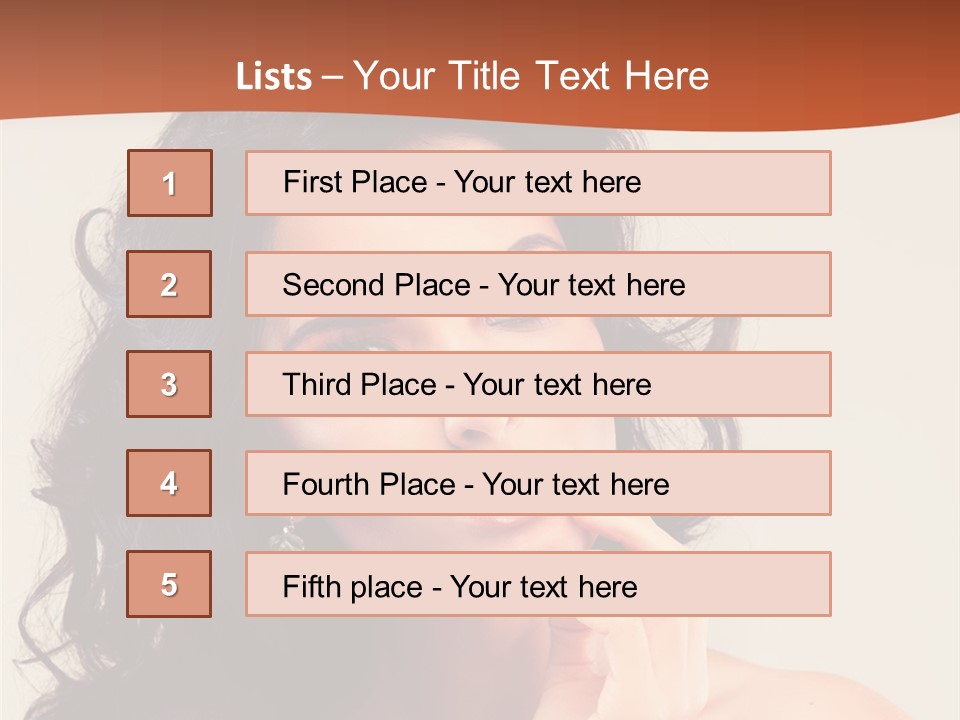 A Beautiful Woman With Long Hair Posing For A Picture PowerPoint Template