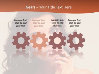 A Beautiful Woman With Long Hair Posing For A Picture PowerPoint Template