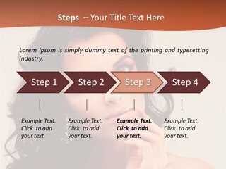 A Beautiful Woman With Long Hair Posing For A Picture PowerPoint Template