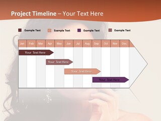 A Beautiful Woman With Long Hair Posing For A Picture PowerPoint Template