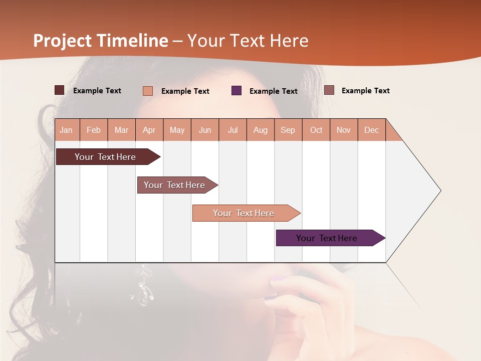 A Beautiful Woman With Long Hair Posing For A Picture PowerPoint Template