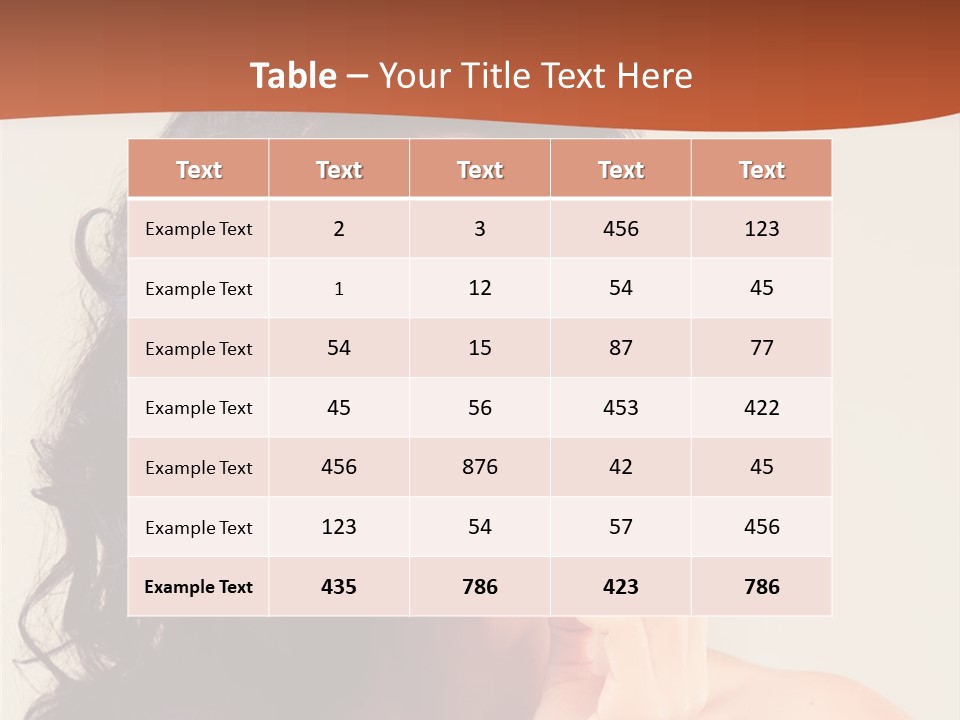 A Beautiful Woman With Long Hair Posing For A Picture PowerPoint Template