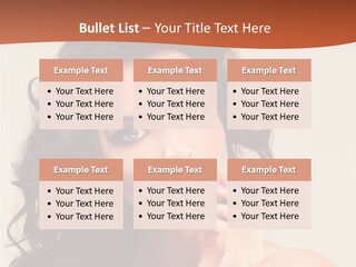 A Beautiful Woman With Long Hair Posing For A Picture PowerPoint Template