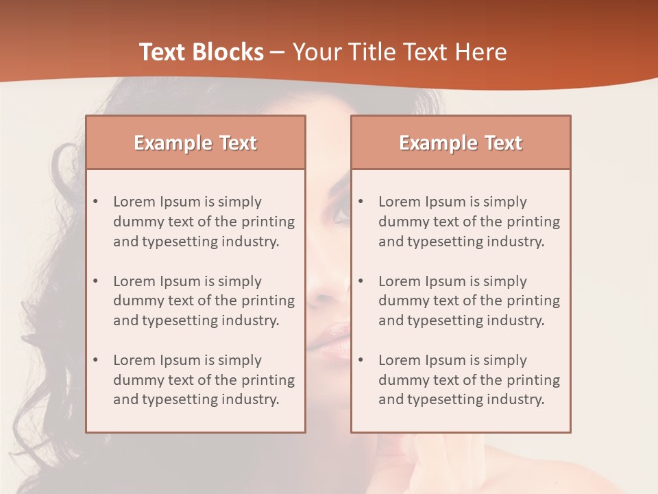 A Beautiful Woman With Long Hair Posing For A Picture PowerPoint Template