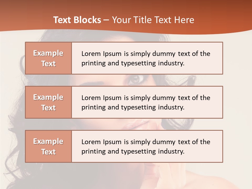 A Beautiful Woman With Long Hair Posing For A Picture PowerPoint Template