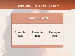 A Beautiful Woman With Long Hair Posing For A Picture PowerPoint Template