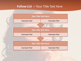 A Beautiful Woman With Long Hair Posing For A Picture PowerPoint Template