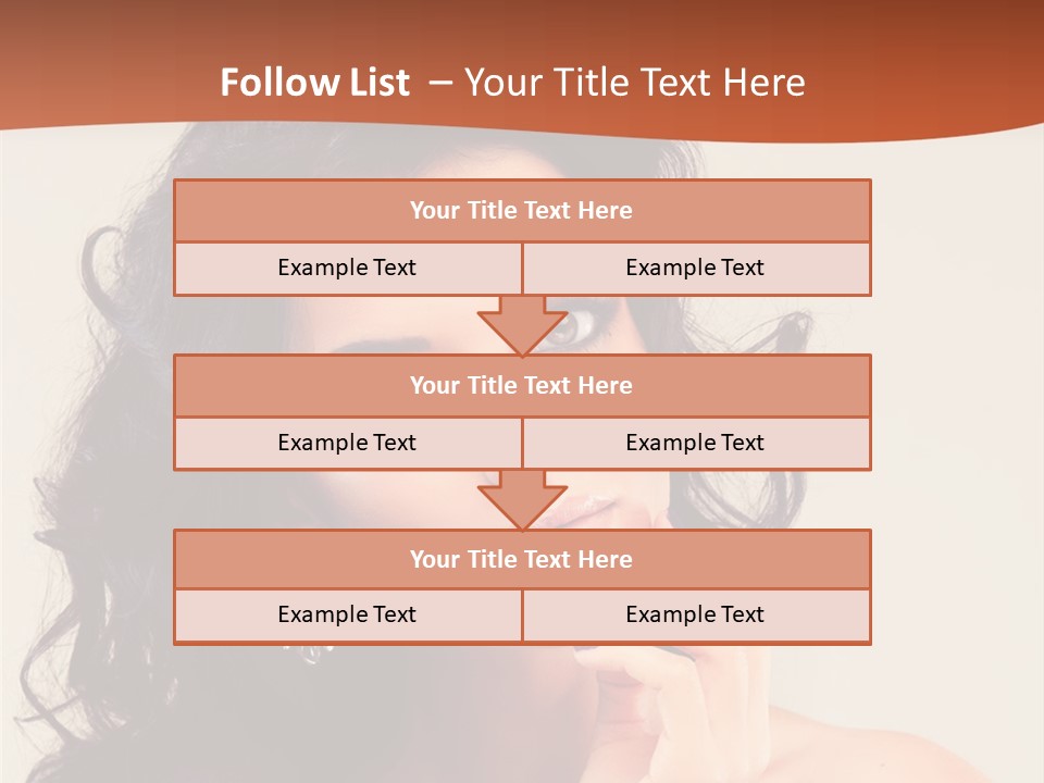 A Beautiful Woman With Long Hair Posing For A Picture PowerPoint Template