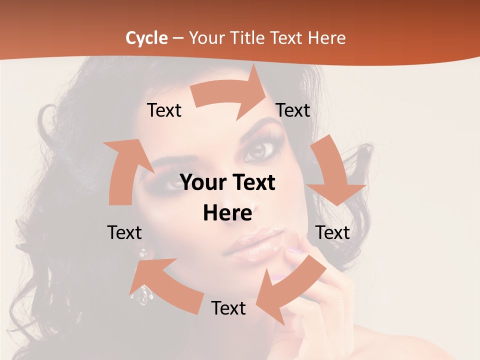 A Beautiful Woman With Long Hair Posing For A Picture PowerPoint Template