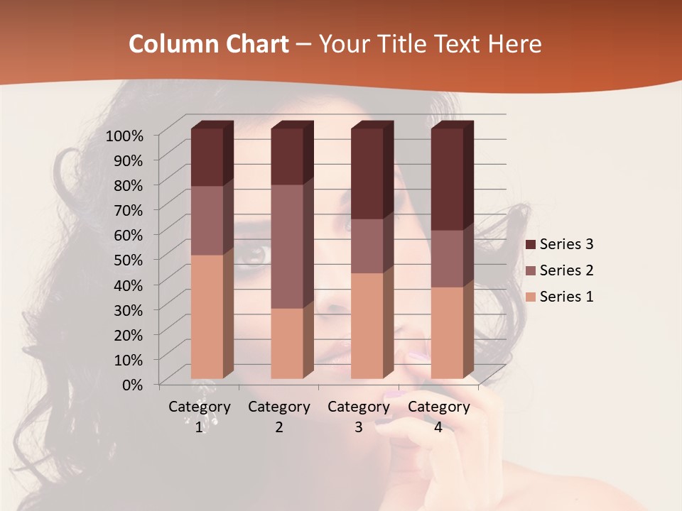 A Beautiful Woman With Long Hair Posing For A Picture PowerPoint Template