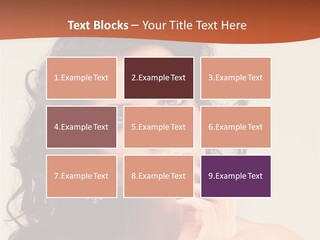 A Beautiful Woman With Long Hair Posing For A Picture PowerPoint Template