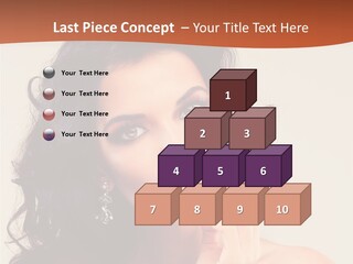 A Beautiful Woman With Long Hair Posing For A Picture PowerPoint Template