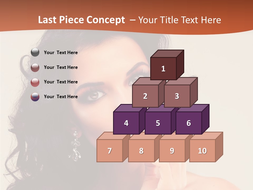 A Beautiful Woman With Long Hair Posing For A Picture PowerPoint Template