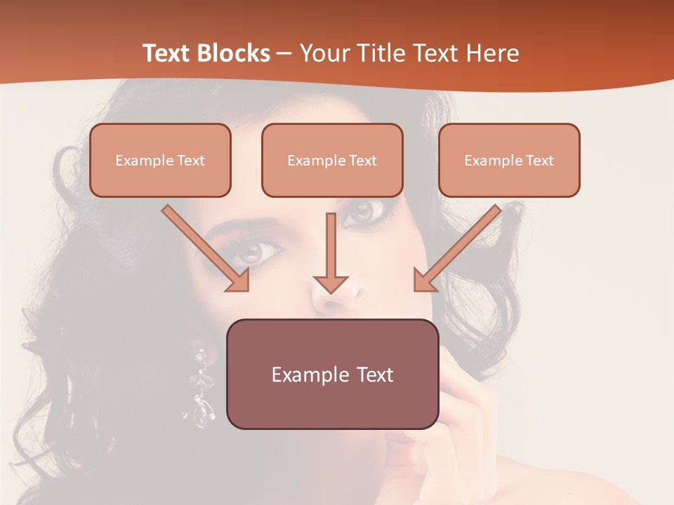 A Beautiful Woman With Long Hair Posing For A Picture PowerPoint Template