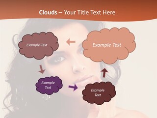 A Beautiful Woman With Long Hair Posing For A Picture PowerPoint Template