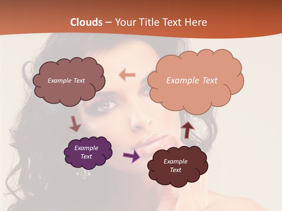 A Beautiful Woman With Long Hair Posing For A Picture PowerPoint Template