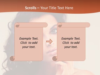 A Beautiful Woman With Long Hair Posing For A Picture PowerPoint Template