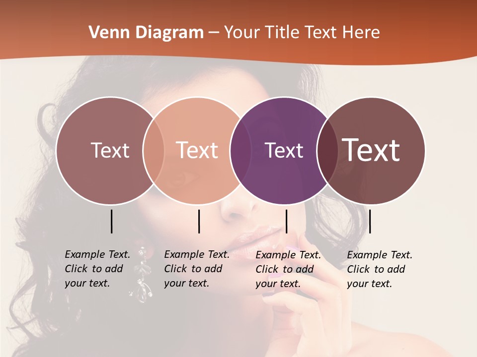 A Beautiful Woman With Long Hair Posing For A Picture PowerPoint Template