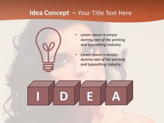 A Beautiful Woman With Long Hair Posing For A Picture PowerPoint Template