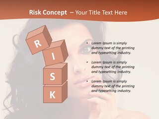 A Beautiful Woman With Long Hair Posing For A Picture PowerPoint Template