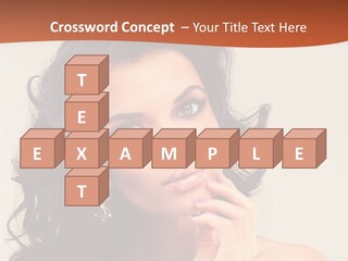 A Beautiful Woman With Long Hair Posing For A Picture PowerPoint Template