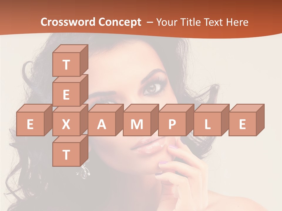 A Beautiful Woman With Long Hair Posing For A Picture PowerPoint Template