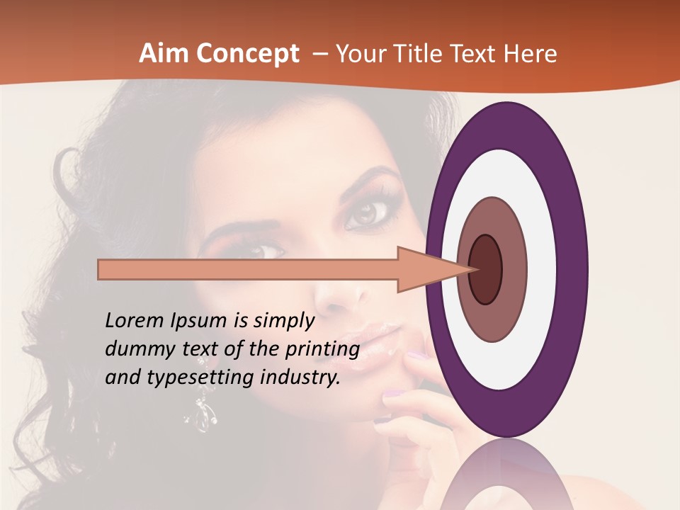 A Beautiful Woman With Long Hair Posing For A Picture PowerPoint Template