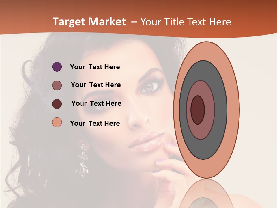 A Beautiful Woman With Long Hair Posing For A Picture PowerPoint Template