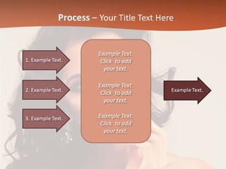 A Beautiful Woman With Long Hair Posing For A Picture PowerPoint Template