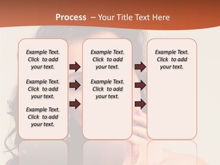 A Beautiful Woman With Long Hair Posing For A Picture PowerPoint Template