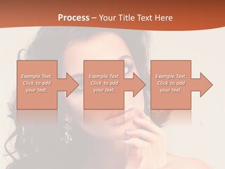 A Beautiful Woman With Long Hair Posing For A Picture PowerPoint Template