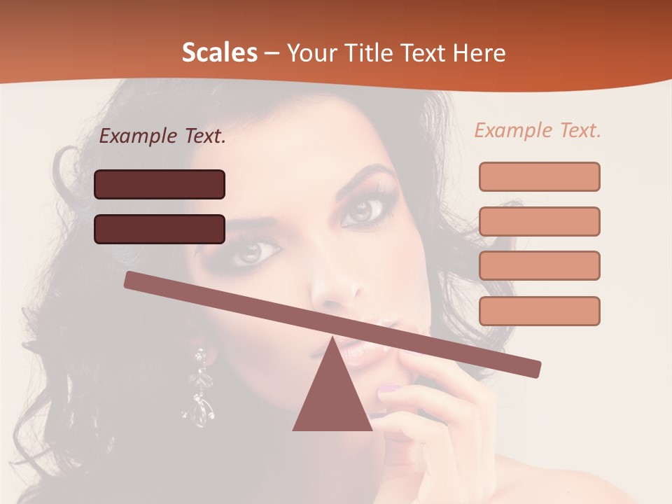 A Beautiful Woman With Long Hair Posing For A Picture PowerPoint Template