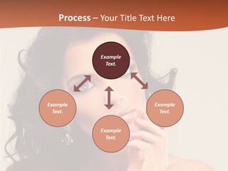 A Beautiful Woman With Long Hair Posing For A Picture PowerPoint Template