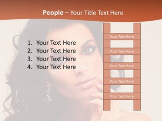 A Beautiful Woman With Long Hair Posing For A Picture PowerPoint Template
