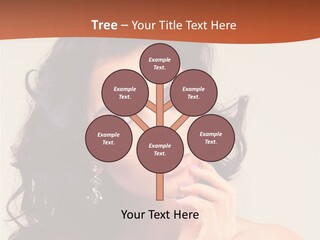 A Beautiful Woman With Long Hair Posing For A Picture PowerPoint Template