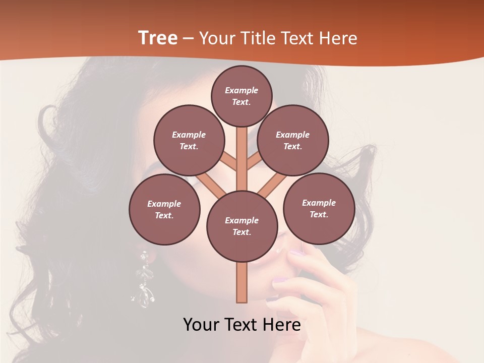 A Beautiful Woman With Long Hair Posing For A Picture PowerPoint Template