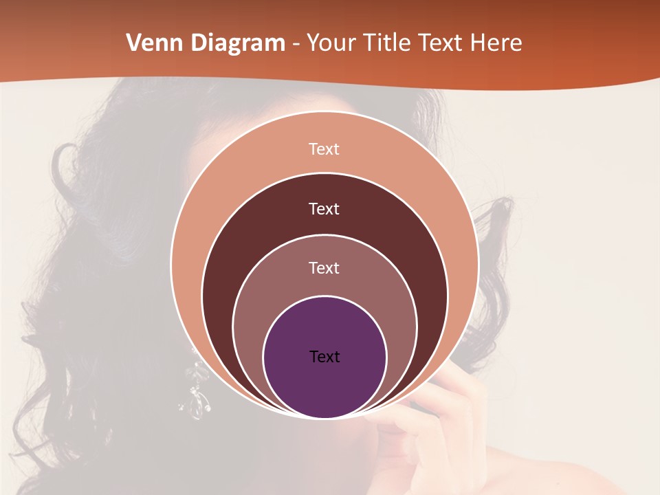 A Beautiful Woman With Long Hair Posing For A Picture PowerPoint Template